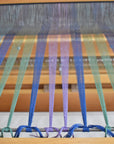 Yarns on the loom and getting ready to weave the handwoven scarf