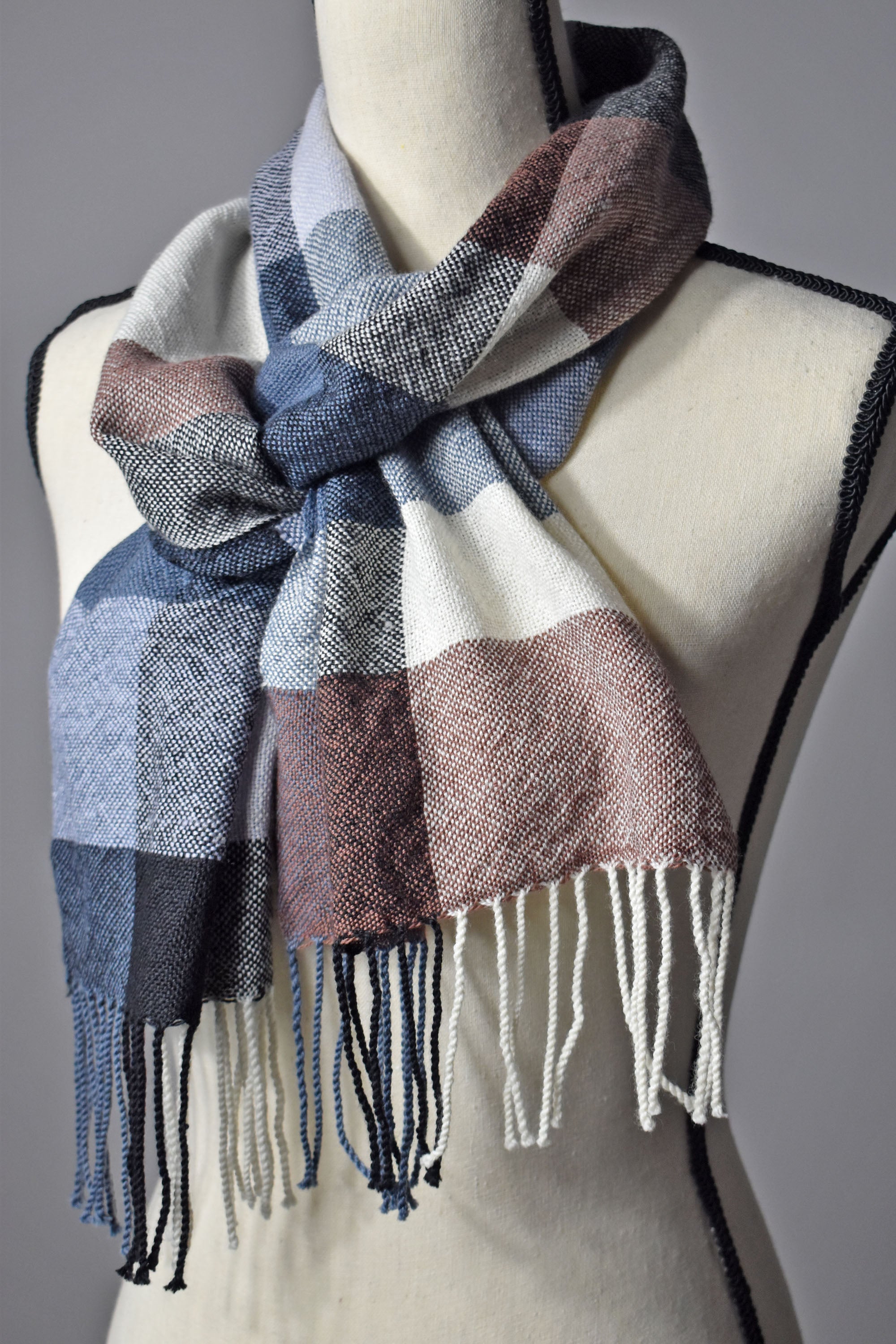 Neutral Colors Handwoven Merino Wool Scarf