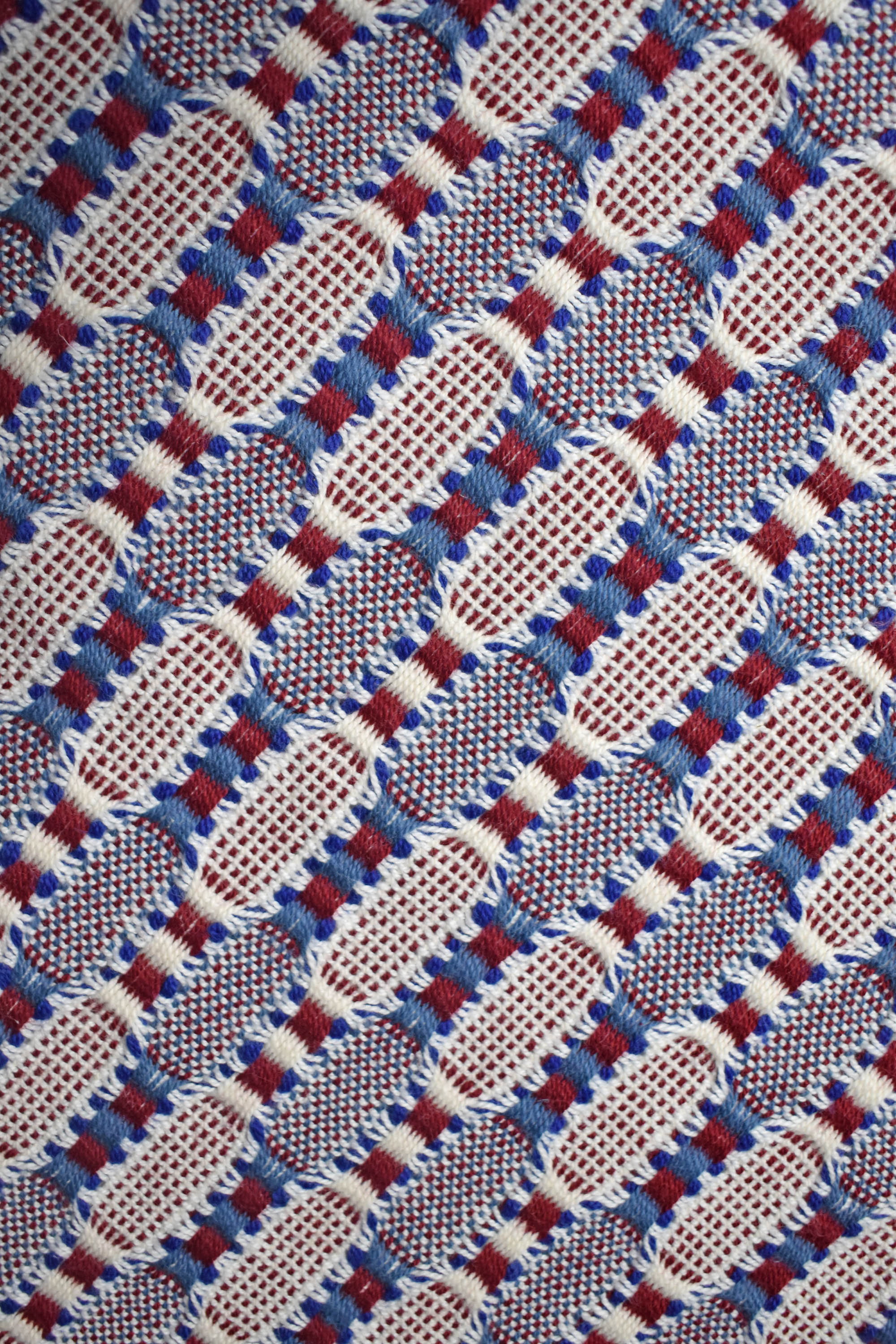 Close-up of the patriotic handwoven organic cotton placemat