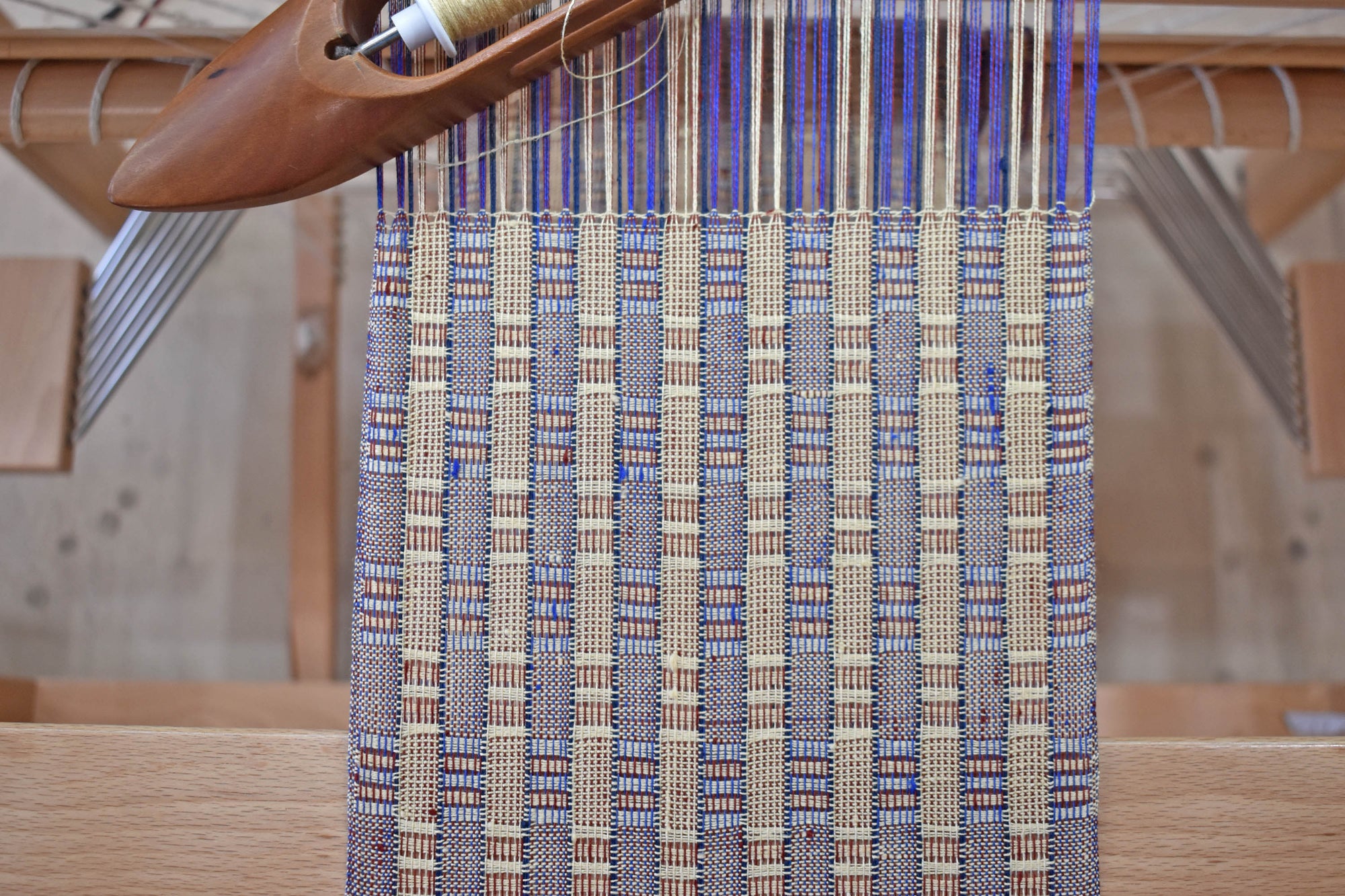 Patriotic Handwoven Scarf Made with Up-cycled Yarns