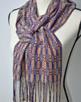 Patriotic Handwoven Scarf Made with Up-cycled Yarns